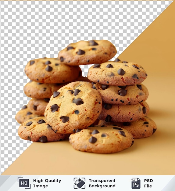 premium collection set of chocolate chip cookies png clipart