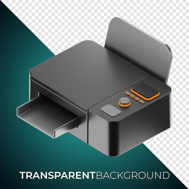 Premium computer parts printer machine icon 3d rendering on isolated background