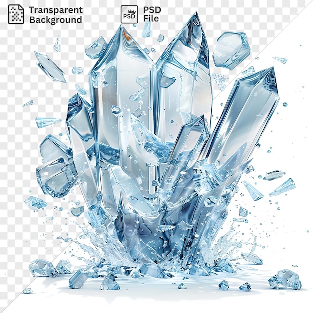 premium of crystal shard burst vector symbol ice splinters in the air