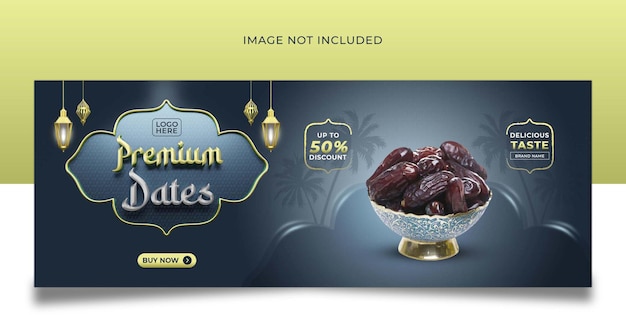 Premium Dates fruits social media banner cover template design