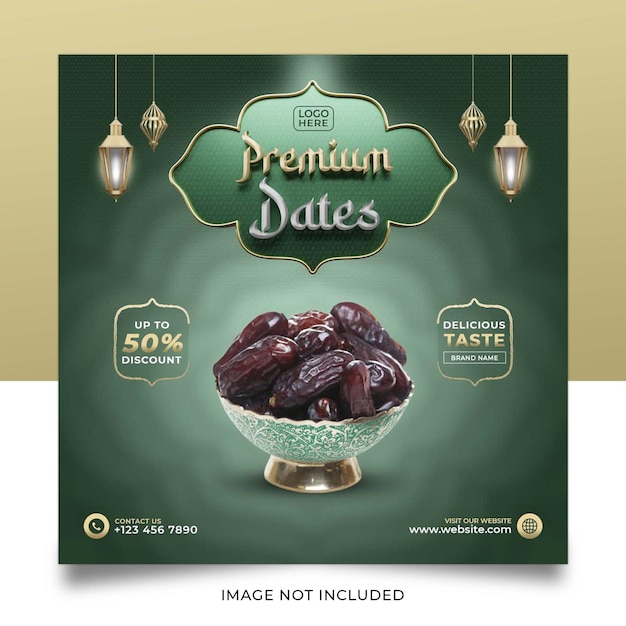 Premium Dates Social Media AD Post Banner Template Design