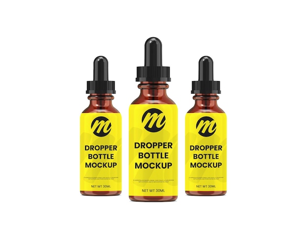 premium dropper bottle or essential oil bottle mockup