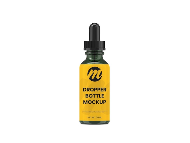 premium dropper bottle or essential oil bottle mockup