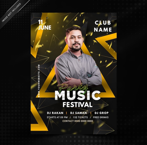 Premium Elegant Music Festival poster template PSD template