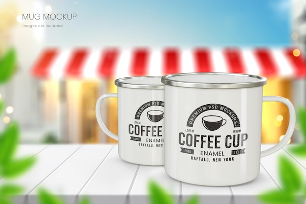 Premium Enamel mug mockup