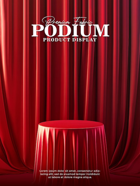 PSD premium fabric podium for presentation product display scene