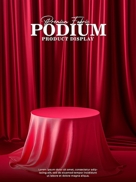 PSD premium fabric podium for presentation product display scene