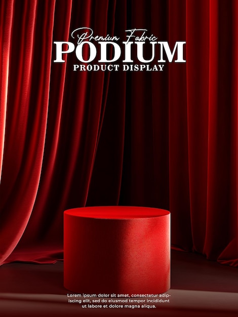 PSD premium fabric podium for presentation product display scene