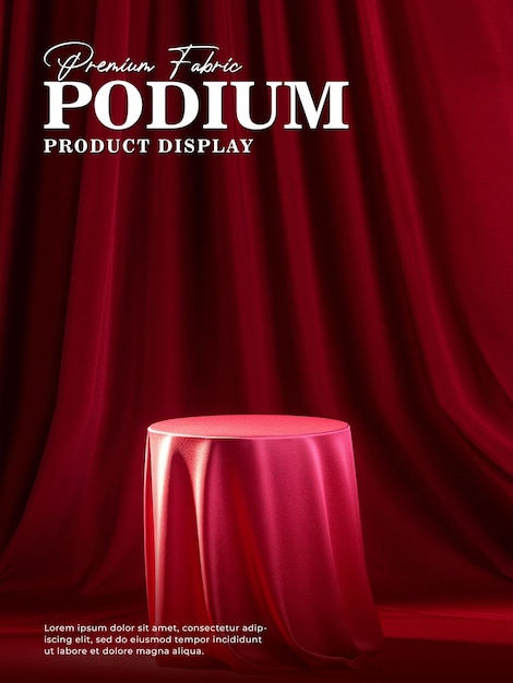 PSD premium fabric podium for presentation product display scene