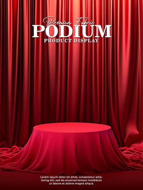 PSD premium fabric podium for presentation product display scene