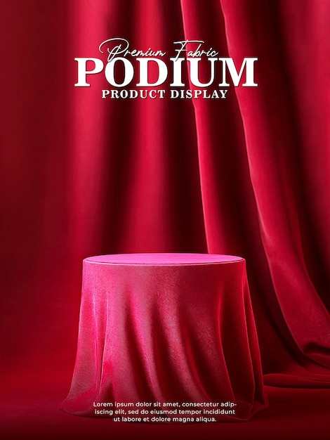 PSD premium fabric podium for presentation product display scene