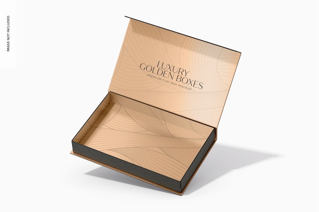 Premium Flat Box Mockup, Opened