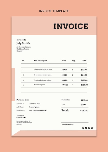 Premium Freelance Graphic Design Invoice Template