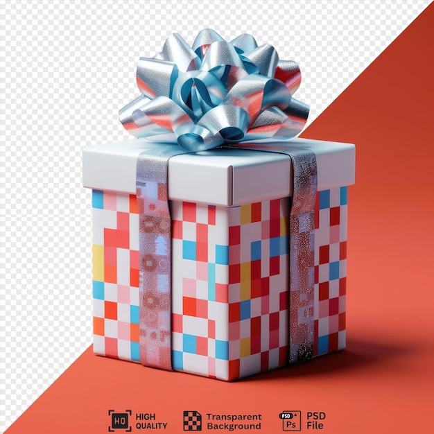 premium of gift box with bow isolated on a transparent background