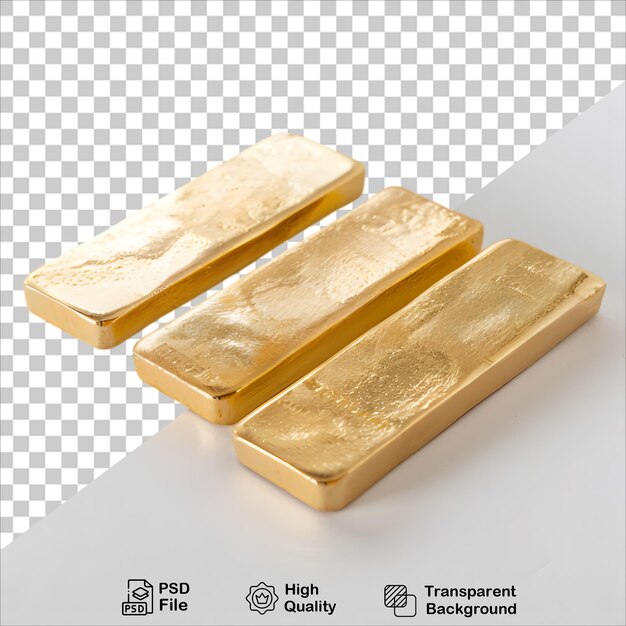 Premium Gold Bars Isolated on Transparent Background