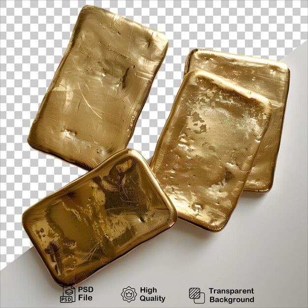 Premium Gold Bars Isolated on Transparent Background