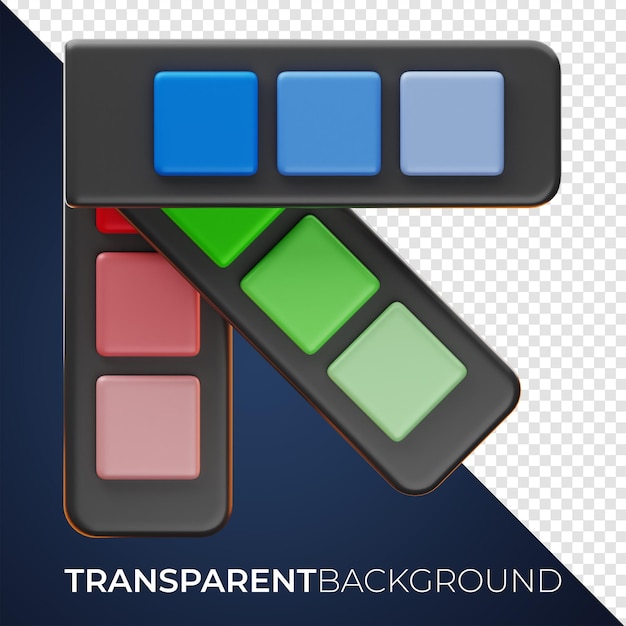 Premium Graphic Design color pallette icon 3d rendering on isolated background PNG