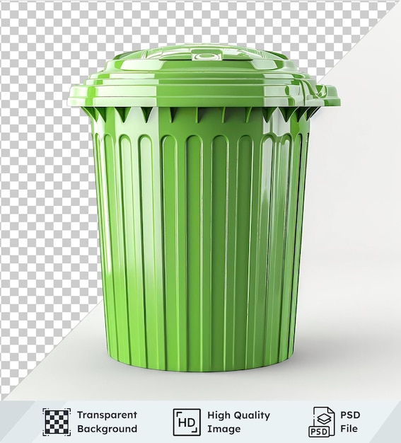 PSD premium of green trash can on transparent background no other objects detected in the image