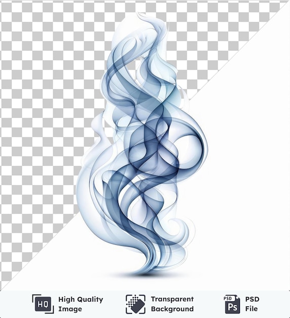 premium of high quality psd abstract smoke curls vector symbol mystic grey smoke on a isolated background