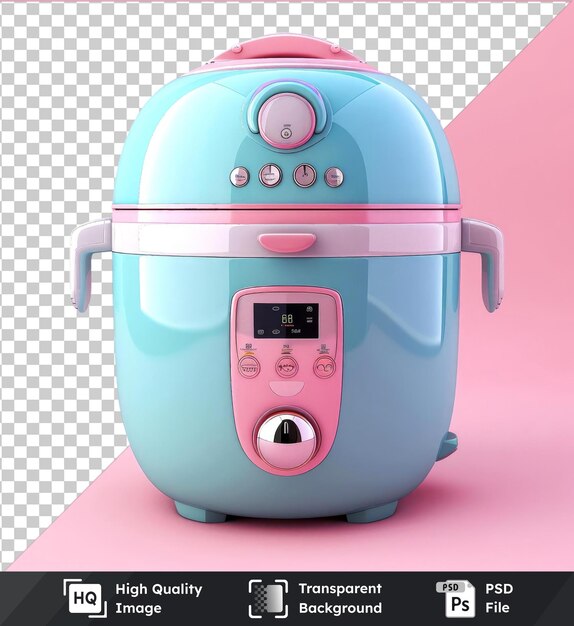 PSD premium of high quality psd rice cooker with pink buttons and black hole for easy control