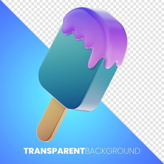 premium ice cream food icon 3d rendering on transparent background high resolution PNG