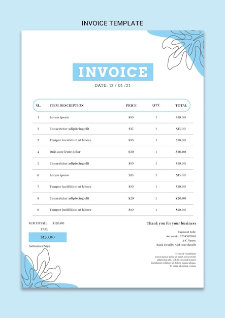 PSD premium invoice design template image