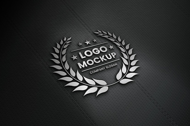 premium logo mockup silver logo mockup