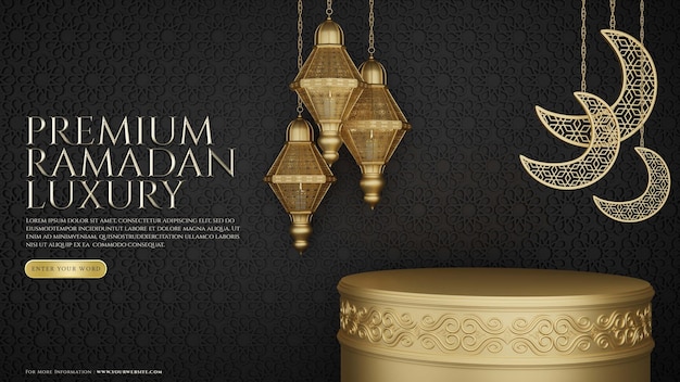 premium luxury ramadan gold podium