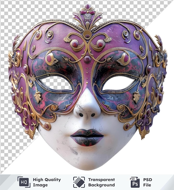 premium mask for carnival holiday isolated on transparent background