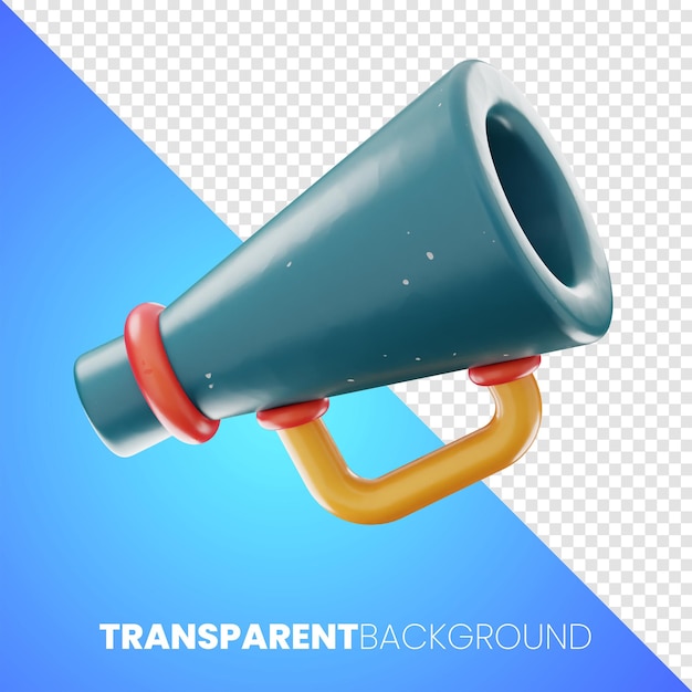 Premium megaphone Media icon 3d rendering on isolated background