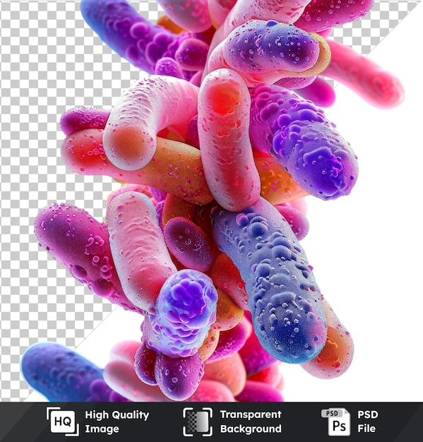 premium of microscopic bacteria cluster isolated on transparent background