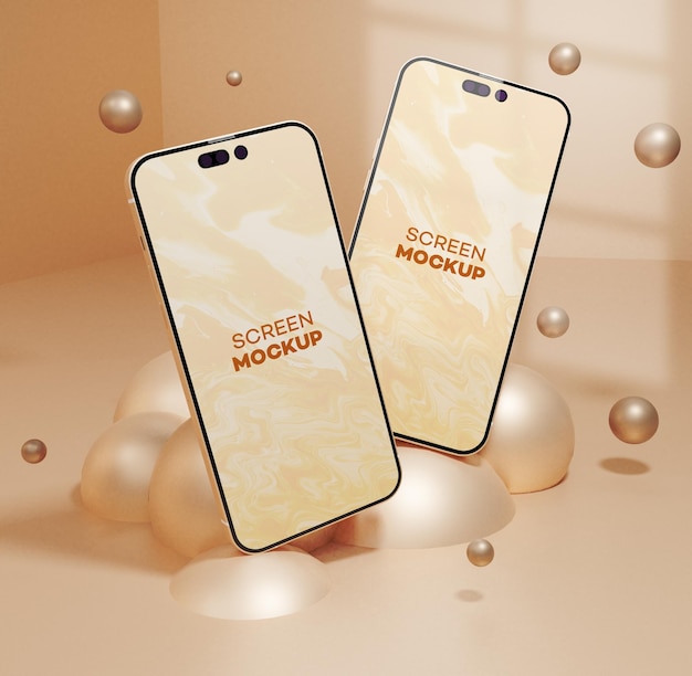 Premium mockup of a mobile phone screen 