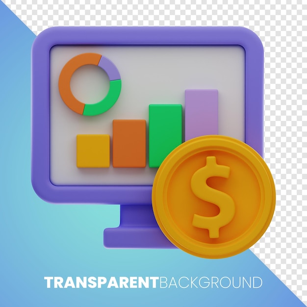 Premium Money Finance icon 3d rendering High Resolution PNG tranparent background