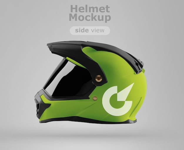 Premium motocycle helmet mockup side view