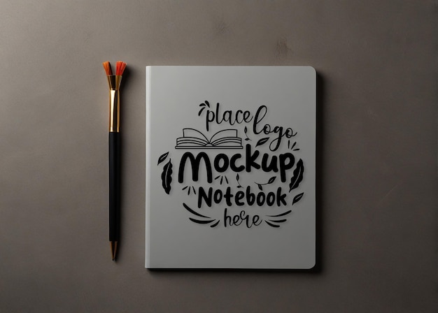 Premium Notebook mockup design logo