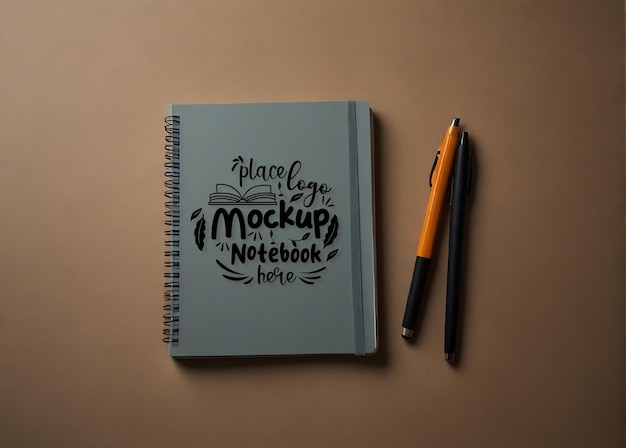 Premium Notebook mockup design logo