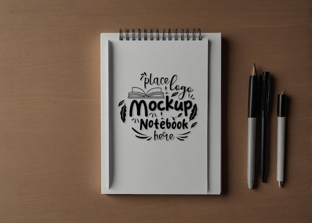 PSD premium notebook mockup design logo