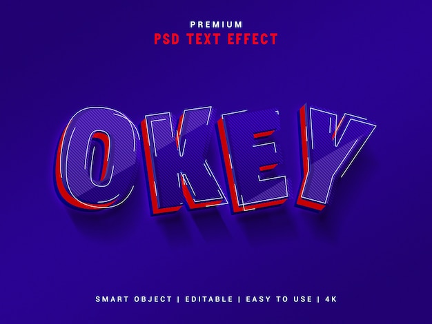 Premium Okey Text Effect, 3d Realistic Mockup