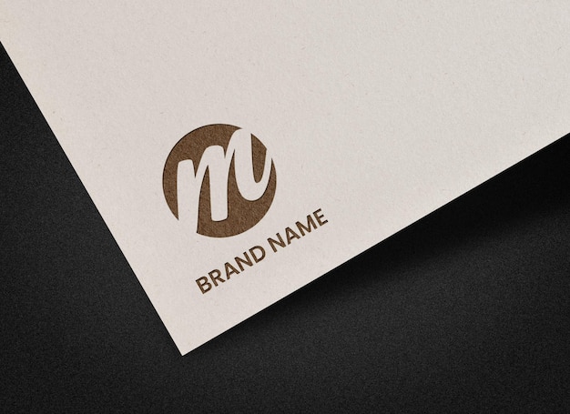 premium paper logo design mockup