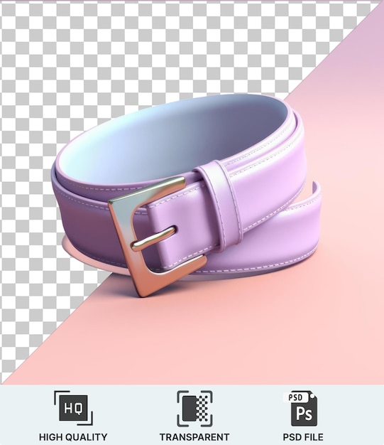 premium photo of a pink leather belt with a metal and silver buckle and a metal and silver buckle featuring a pink and purple color scheme is shown with a dark shadow in the background