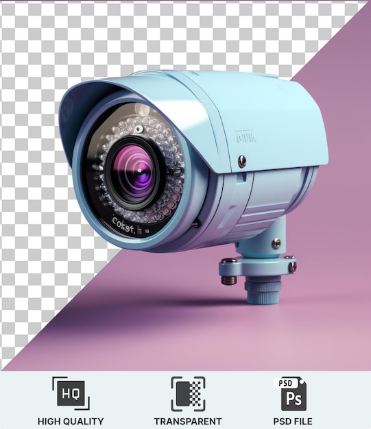 premium photo of a silver camera with a black wheel and a dark shadow on a pink background