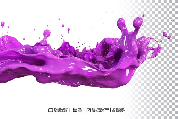 PSD premium photoshop bright purple color splash with transparency