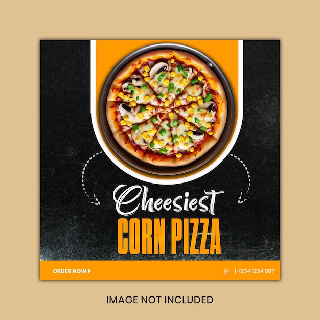 Premium Pizza Post Design Editable layers and text