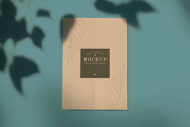 Premium quality card mockup with a leaf design