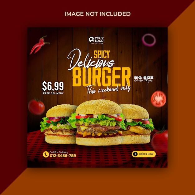 Premium quality food social media banner design