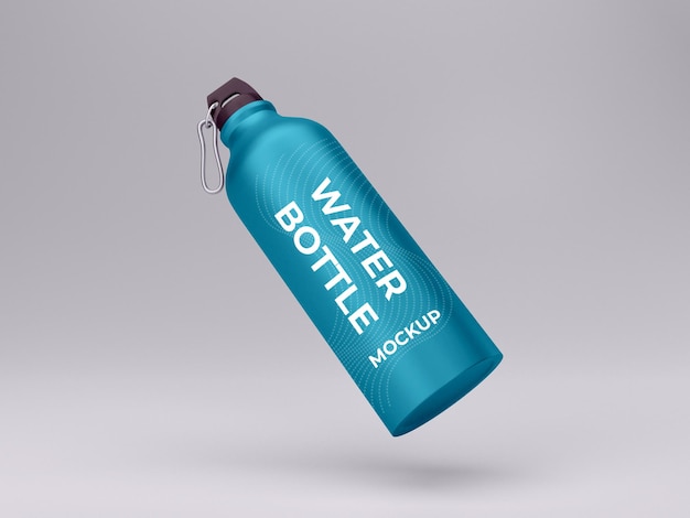 premium quality metal waterbottle mockup design isolated view