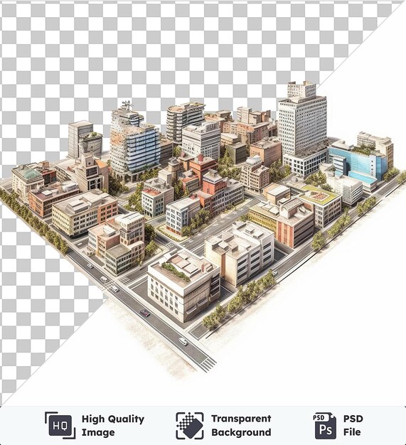 PSD premium of realistic photographic urban planner _ s city model the city of the future