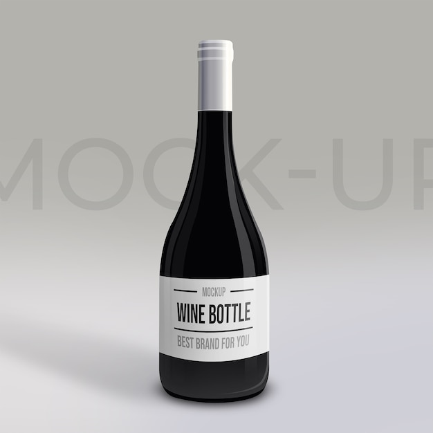 Premium realistic wine bottle mockup