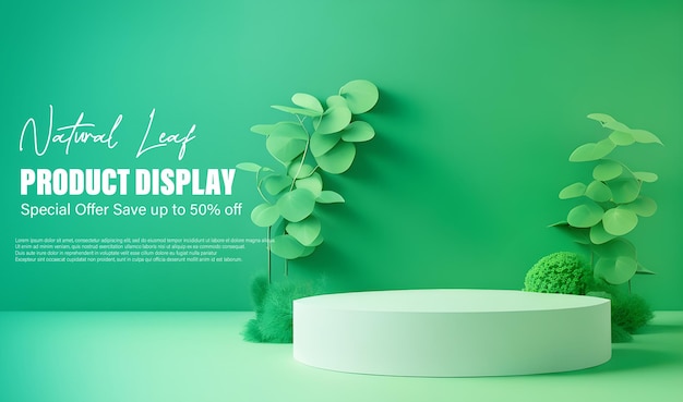 Premium showcase Natural green design for highend health and beauty display products