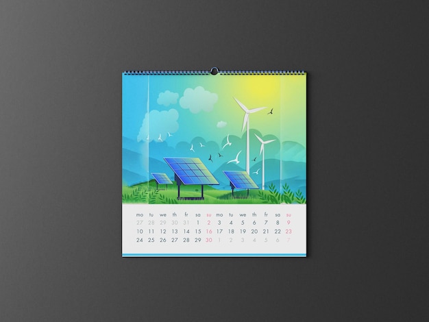 PSD premium square calendar mockup